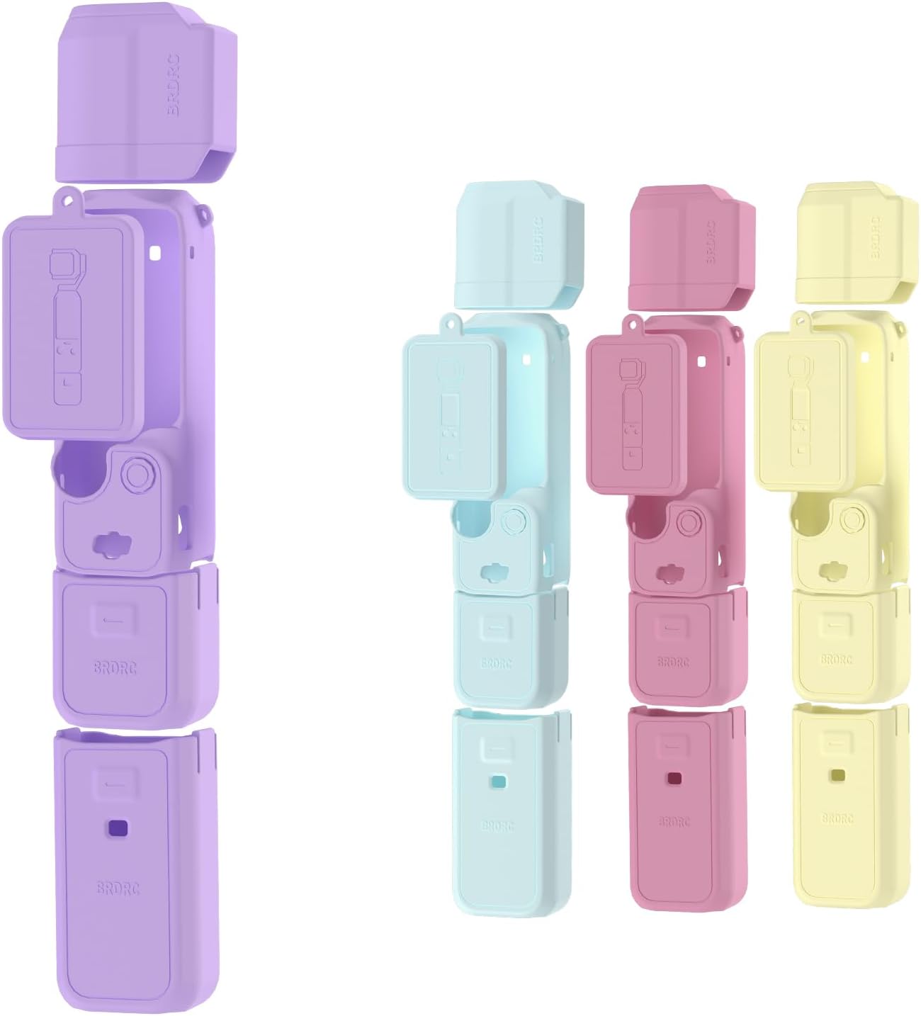 BRDRC Pocket 3 Silicone Cover, Protective Case Lens Protector Scratch-Resistant Sleeve Skin Compatible with DJI OSMO Pocket 3 Creator Combo Accessories(Purple)