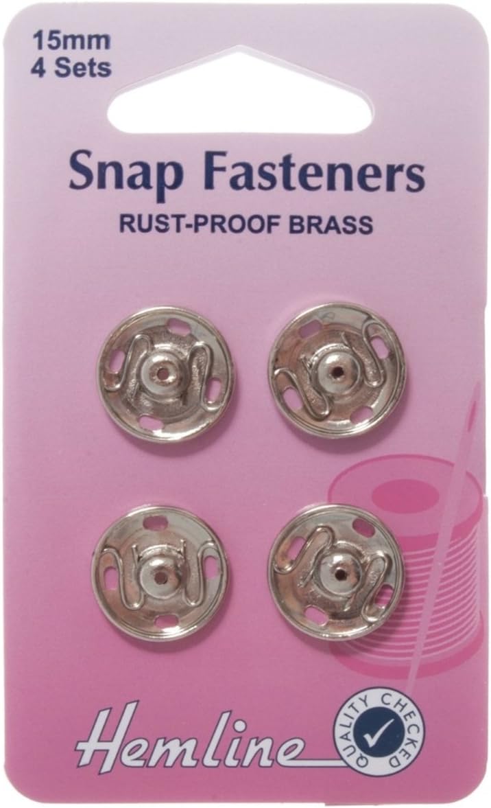 Hemline Snap Fasteners 15mm - 4 Sets