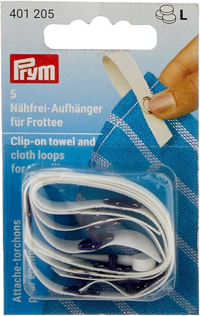 Prym PRYM_401205-1 Clip Cloth Loops for Towelling White