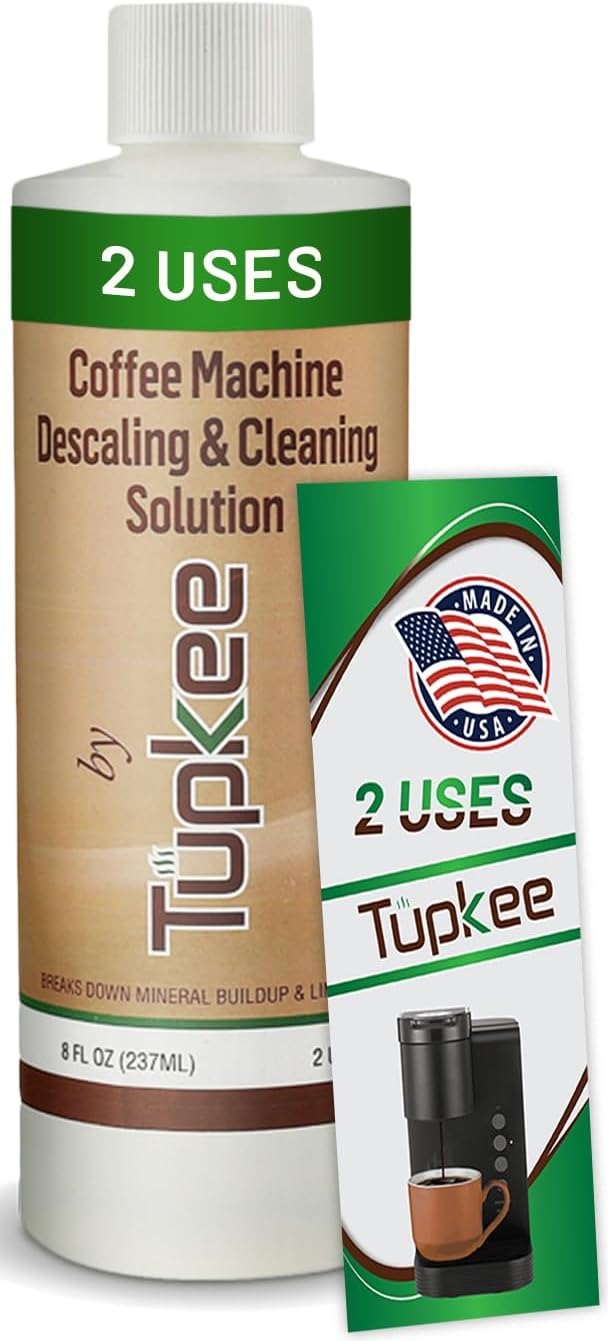 Tupkee Universal Descaling Solution for Keurig Breville Nespresso & Delonghi (2 Uses) | Coffee Machine Descaler Cleaner | Liquid To Descale Automatic Coffee Makers & Espresso Machines