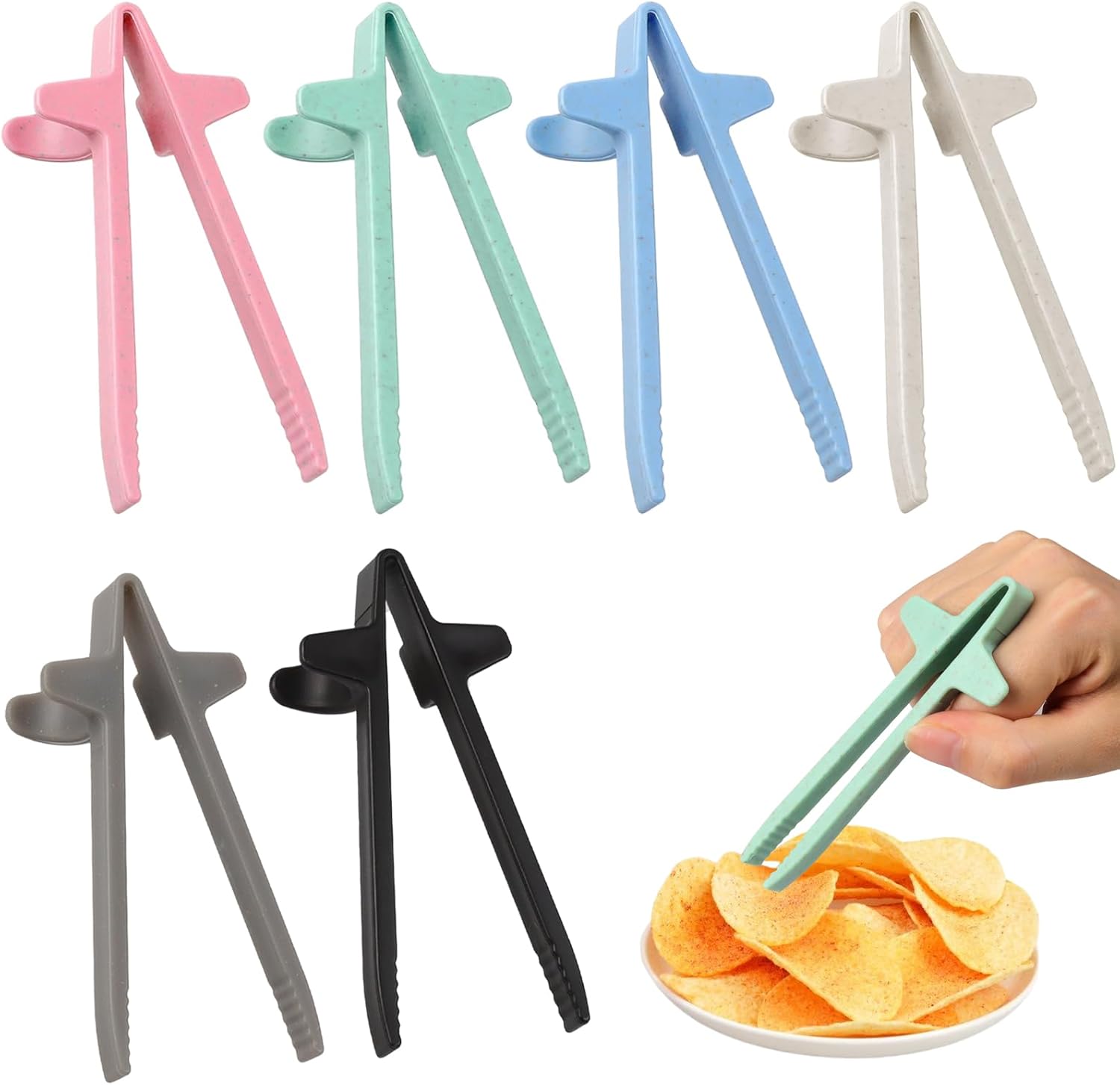 6PCS Finger Chopsticks for Snacking Gaming, Chip Chopsticks Snack Clips, Snacking Innovation, Official Snack Grabber Finger Tool