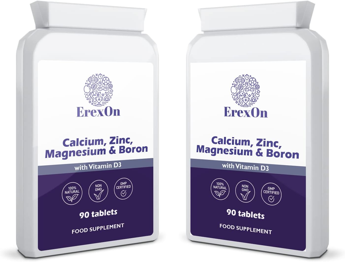 Calcium, Zinc, Magnesium, Boron & D3 Tablets 90 Tablets - Good for Bones, Nails, Hair and Joints