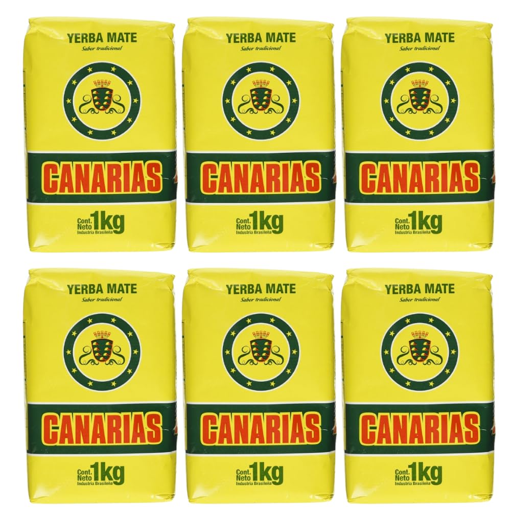 Canarias Yerba Mate Traditional Tea 1kg (2.2 lbs) – Pack of 6 | Authentic Uruguayan Mate | Gluten-Free Herbal Tea