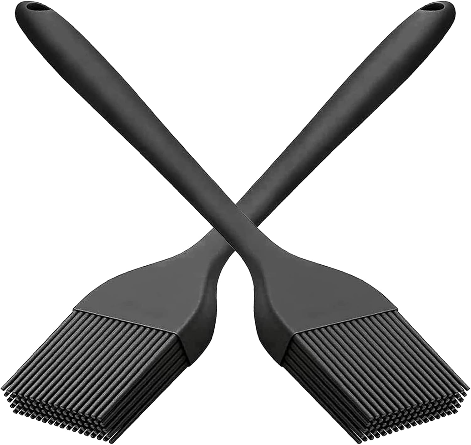 saizone Silicone Basting Pastry Brush Grill Brush Pastry Cooking Brush Oil Baking Brushes Heat Resistant Kitchen Cooking Tools Black Color 8inch(2pcs)