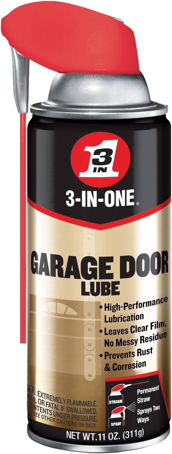 3-IN-ONE Garage Door Lubricant with SMART STRAW SPRAYS 2 WAYS, 11 OZ