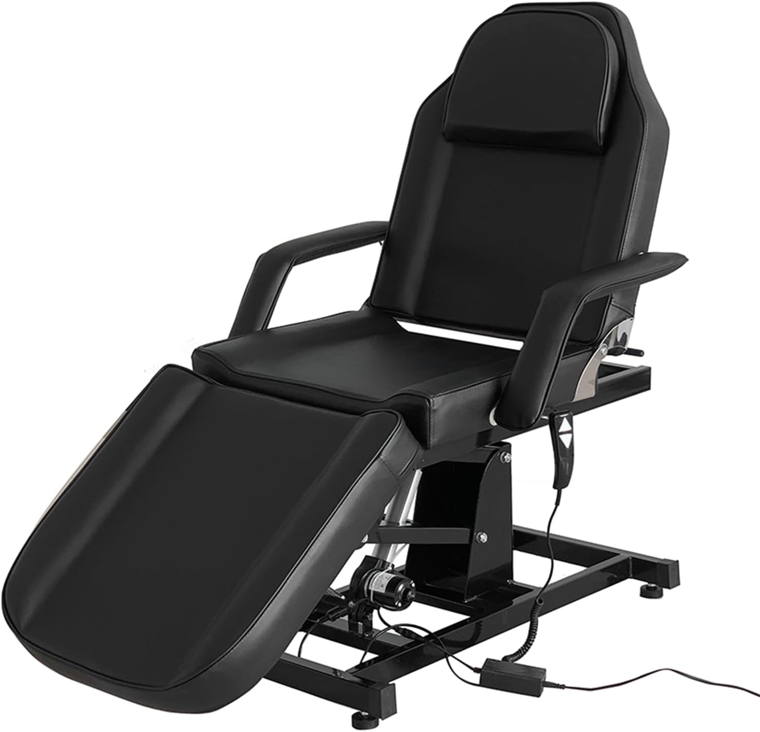 Electric Massage Table 3 Section Adjustable Bed Couch Beauty Salon Recliner Chair Treatment Tattoo Facial SPA Massaging Bed (White)(Includes 2 packages) (Black)