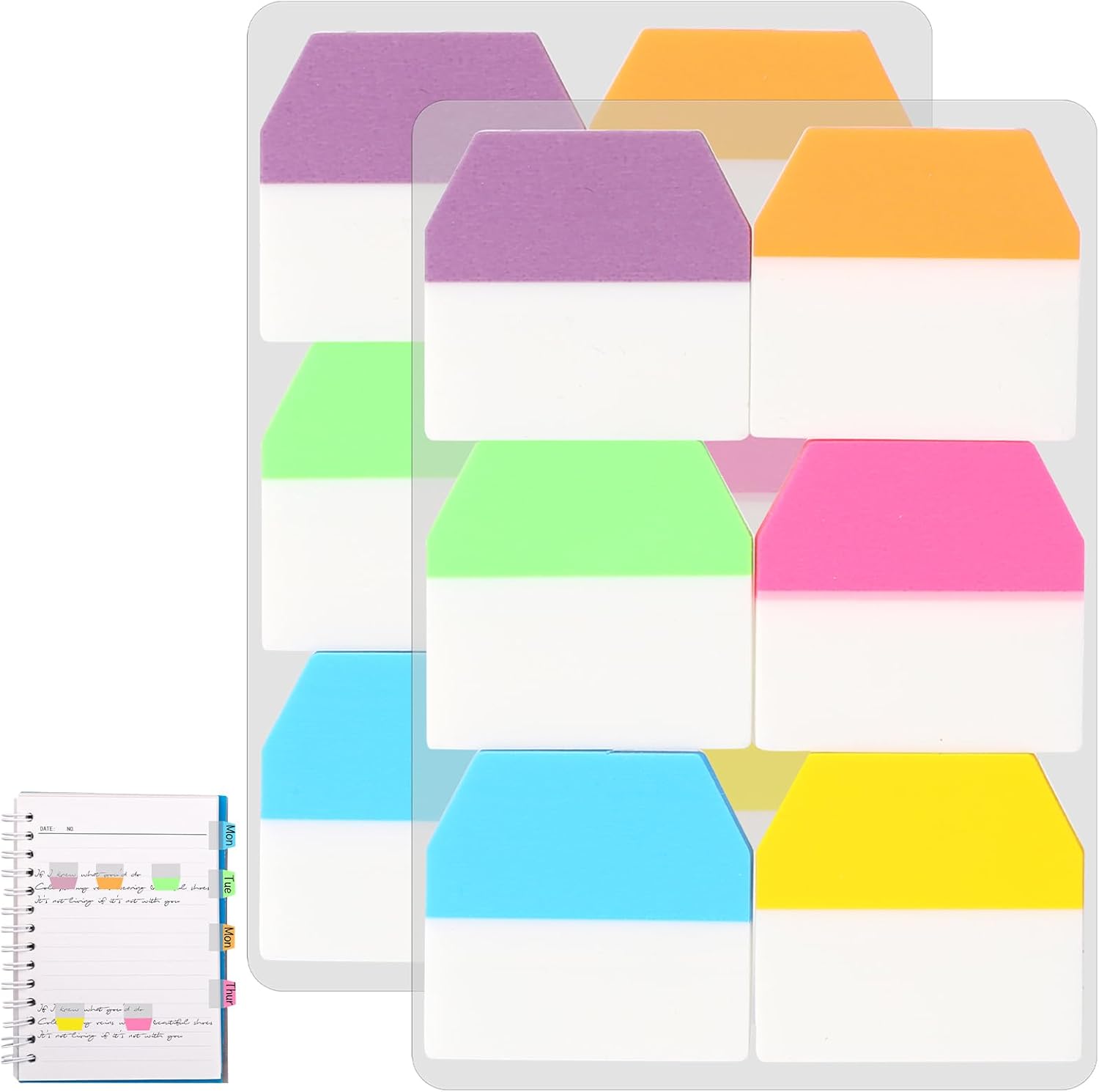 240 PCS Sticky Index Tabs Flags Set Writable Sticky Index Tabs Transparent Book Tabs Medium File Tabs Flag Filing Tabs Page Markers Tape Flags for Book Tags Stickers Index Markers Office School