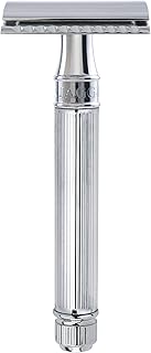 Edwin Jagger DE89LBLAMZ Classic Double Edge Manual Eco-Friendly and Reusable Safety Razor for Men and Women for Shaving Cream or Soap (Lined)