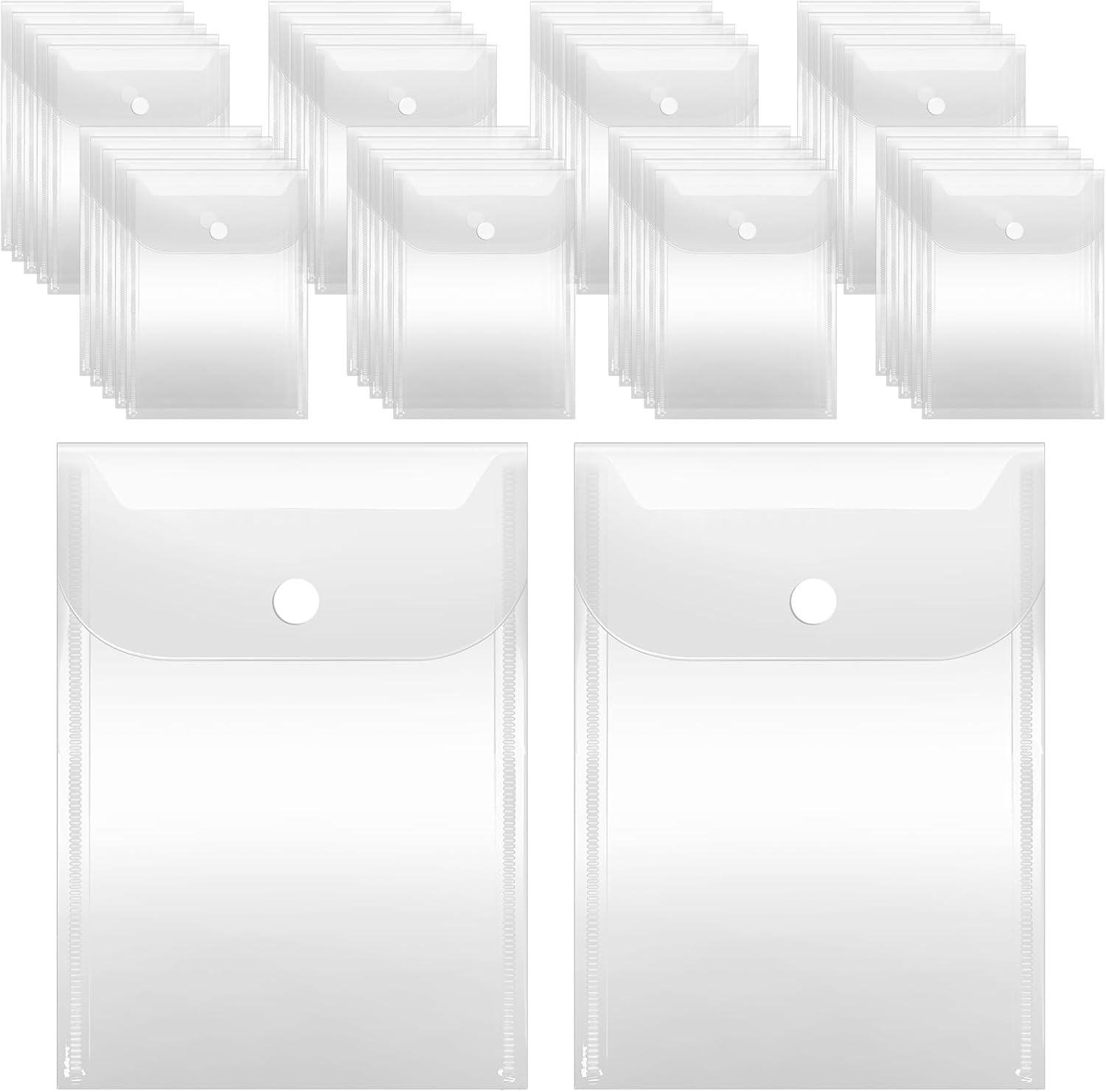 40 Pack Clear Die and Stamp Storage Bag, Snap Plastic Envelopes 5x7 Transparent Plastic Folders for Cutting Dies Stencil Embossing Crafts and Organize Store Small Items