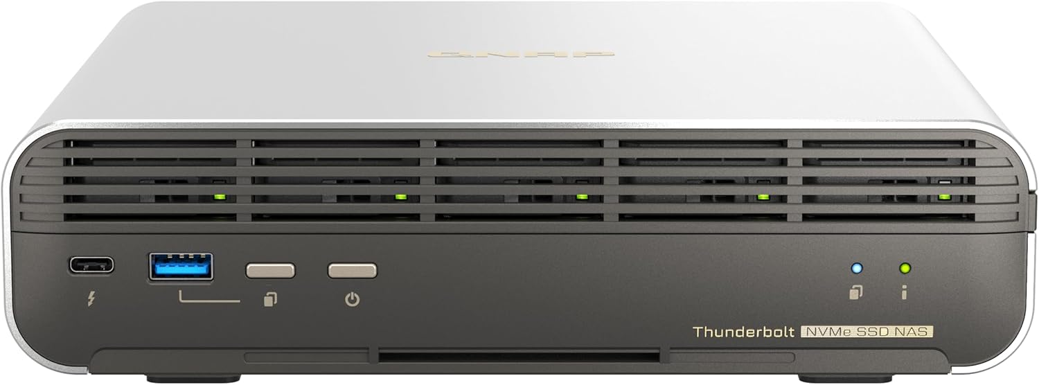 QNAP TBS-h574TX-i3-12G-US 5 Bay High-Performance E1.S All-Flash NASbook with Intel® Core™ Processor, Thunderbolt 4 and 10GbE (5G/2.5G/1G/100M/10M) Network Connectivity (Diskless)