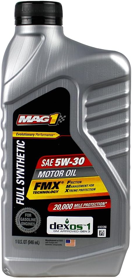 MAG1 61790 Full Synthetic 5W-30 SN Motor Oil - 1 Quart Bottle Clear