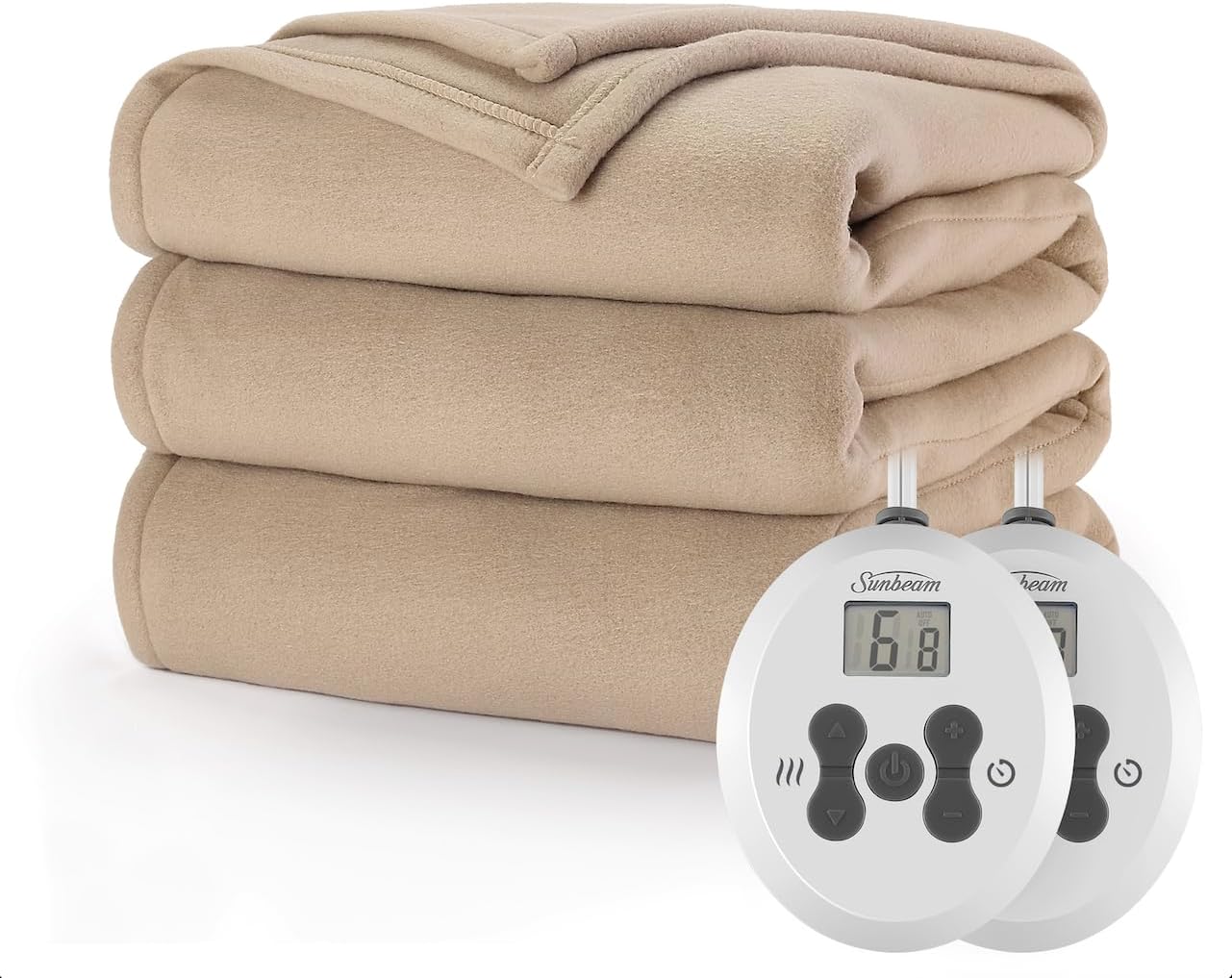 Royal Ultra Fleece Heated Electric Blanket Queen Size, 90" x 84", 12 Heat Settings, 12-Hour Selectable Auto Shut-Off, Fast Heating, Machine Washable, Warm and Cozy, Mushroom