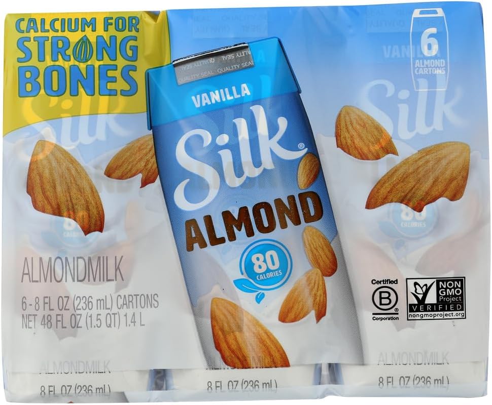 Silk Vanilla Almondmilk, 8 Ounce, 6 Count (Pack of 8)