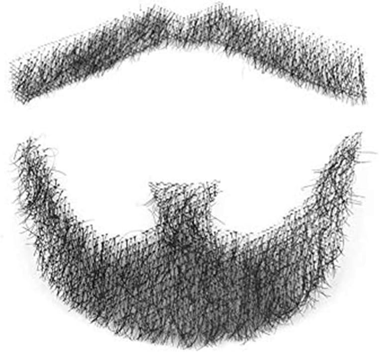 haosshop Human Hair Mustache, Handmade Men's Beard for Costume and Halloween Party Style 3