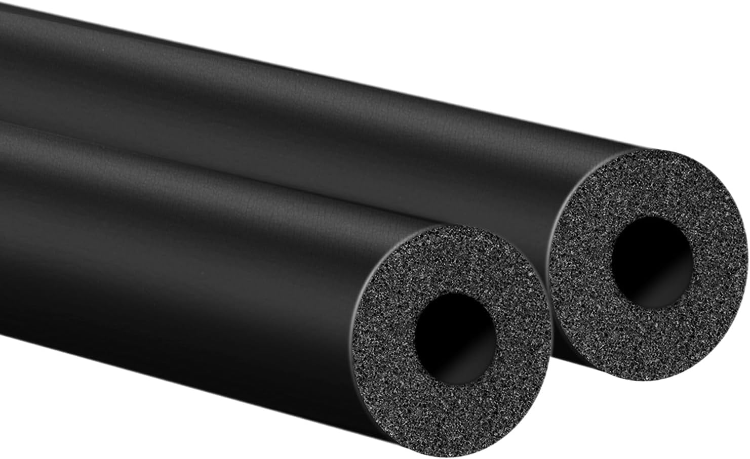 UNIFAMILY 2PCS 5/8"(16mm) ID x 3.3Ft Pipe Insulation Foam Tube Black Hollow Pipe Cover Wrap Roll for Pull-up Bar Handle/Roof Rack/AC Unit/Guitar Stand