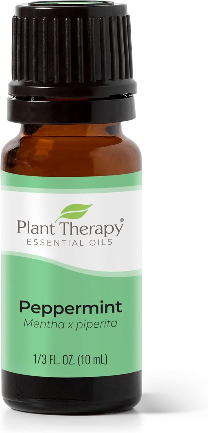 Plant Therapy Peppermint Essential Oil 10 mL (1/3 oz) 100% Pure, Undiluted, Natural Aromatherapy for Diffuser & Topical Use, Digestion, Respiratory, & Massage, Peppermint Oil for Skin & Hair