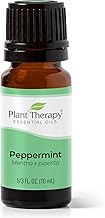 Plant Therapy Peppermint Essential Oil 10 mL (1/3 oz) 100% Pure, Undiluted, Natural Aromatherapy for Diffuser & Topical Use, Digestion, Respiratory, & Massage, Peppermint Oil for Skin & Hair