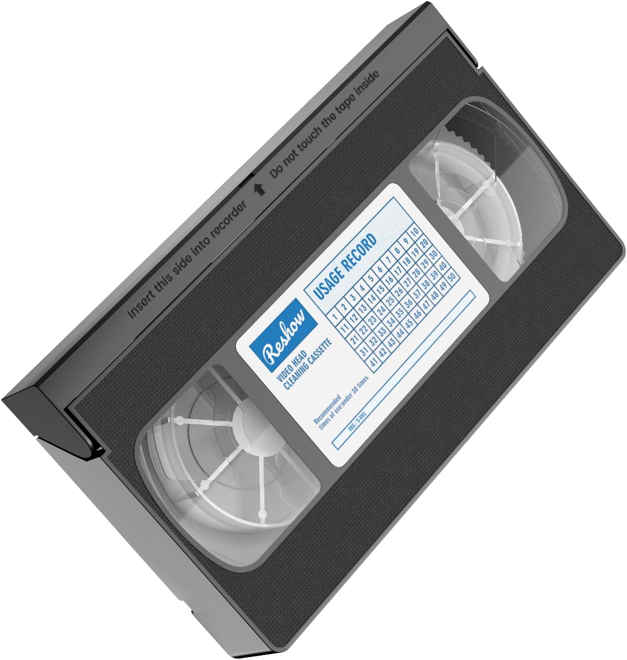 Reshow VHS Video Head Cleaner for VHS/VCR Players Dry Technology No Fluid Required Reusable 30 Times