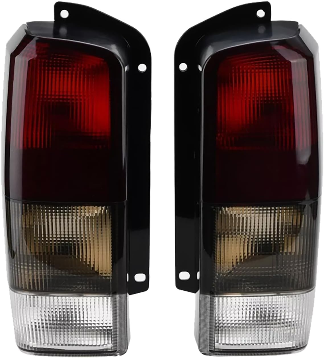 Tail Lights Assembly Red/Black Smoke Fit For 1997-2001 Jeep Cherokee Driver and Passenger Side Rear Brake Tail Light