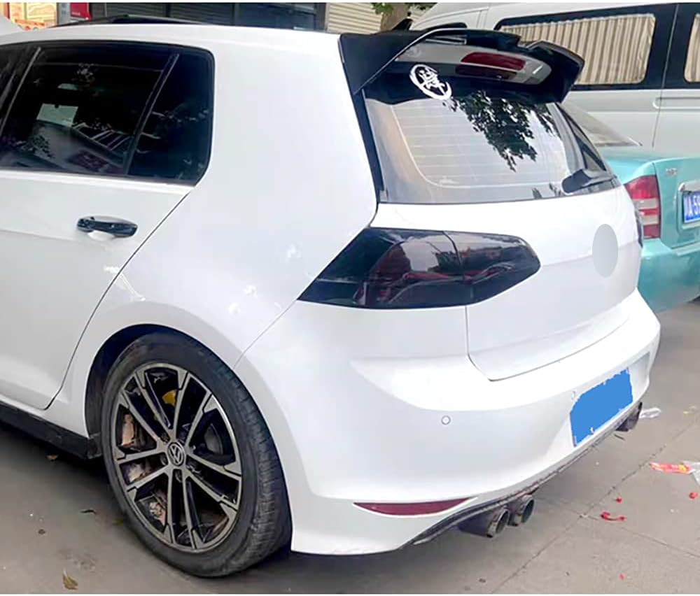ABS Material Car Rear Roof Trunk Spoiler, for Volkswagen VW Golf 7 MK7 GTI GTD R 2013-2019 Wing Tail Top Window Bumper Tailgate Lip Sticker Auto Decoration Accessories,Black style