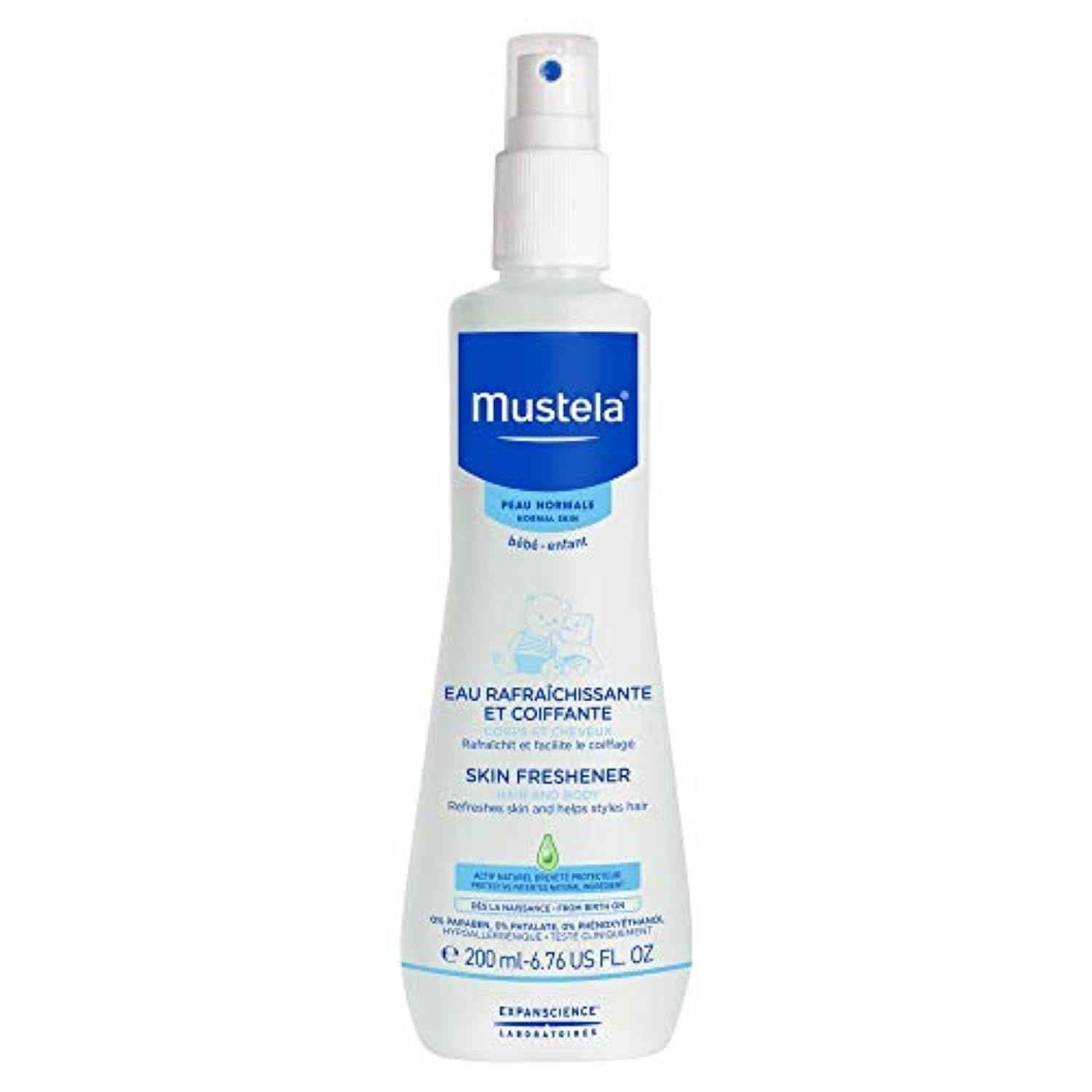 Mustela Baby Hair Styler & Skin Freshener - with Natural Avocado & Chamomile Water - Vegan & Hypoallergenic - 6.76 fl. oz.