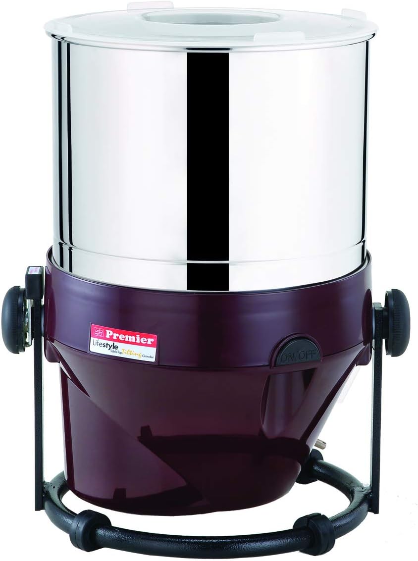 Premier Lifestyle Tilting Wet Grinder With Atta Kneader and Coconut Scrapper - 2 Liters - 110v/60 hz - USA and Canada Red color