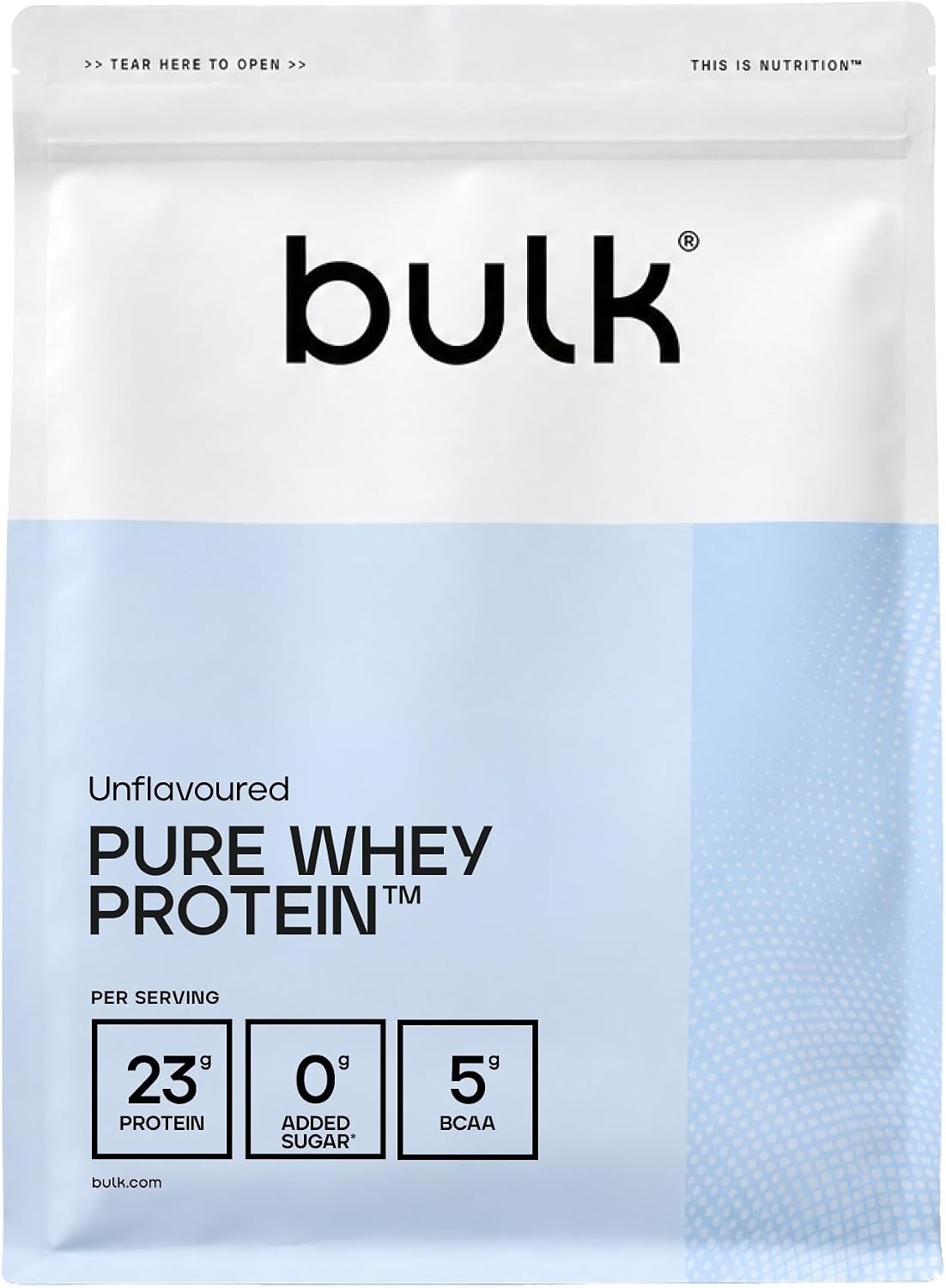 Bulk Pure Whey Protein Powder, Unflavoured, 500g