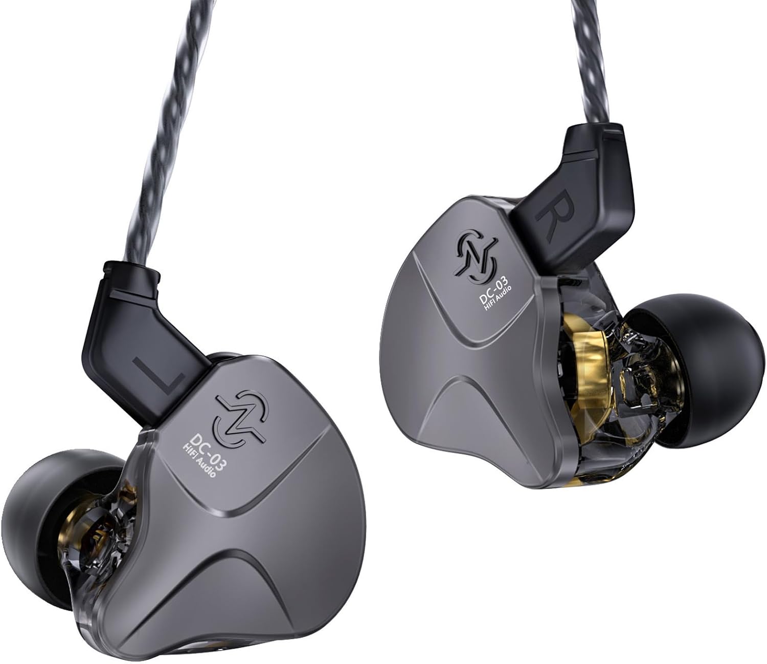 CCZ DC03 1DD HiFi in Ear Monitor Headphones Gaming Earbuds,Gun,Without Mic
