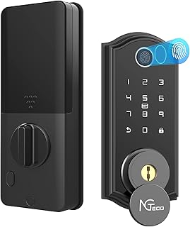 Keyless Entry Door Lock, NGTeco Smart Deadbolt with Bluetooth, Biometric Fingerprint and Keypad, Smart Door Lock App Control, Ekeys Sharing, Keys, Auto Lock for Home, Apartment