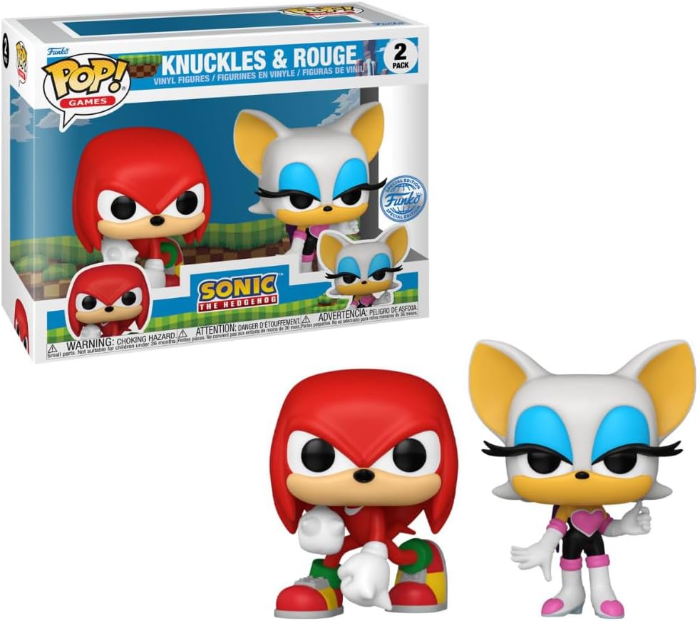 Funko Pop! Games: Sonic - Knuckles and Rouge 2pk (Exc), Collectable Vinyl Toy Figure - 77477