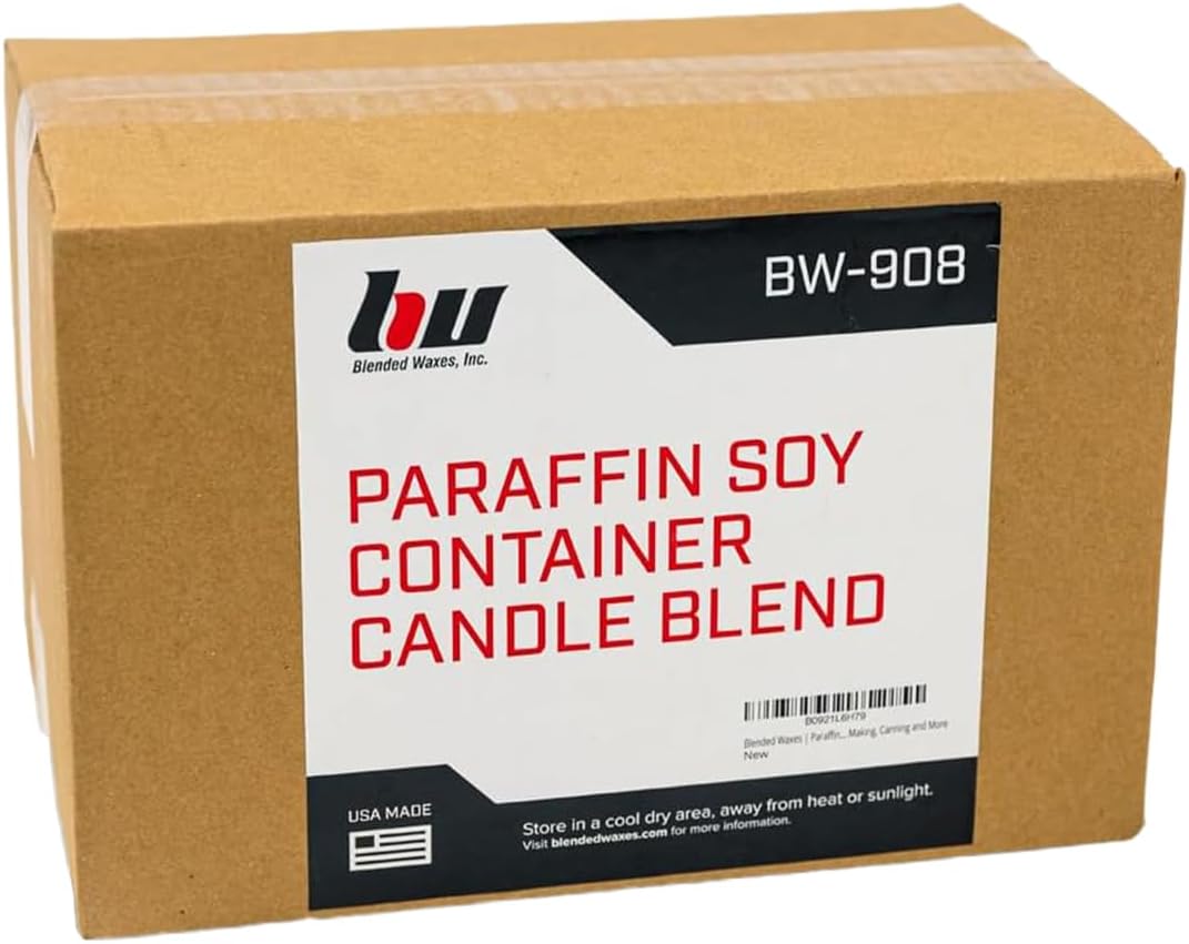 Blended Waxes, Inc. Soy Paraffin Blend Bulk Wax for Candle Making, Single Pour, Easy to Use Pastilles, Odorless & Premium Mix of Paraffin & Soy Wax 10 lbs, White