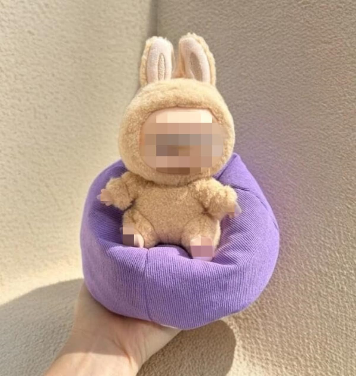 Handmade Bean Bag Chair for Doll Seat, Doll Sofa Table Dispaly Accessories for 15-17cm Dolls(Purple)