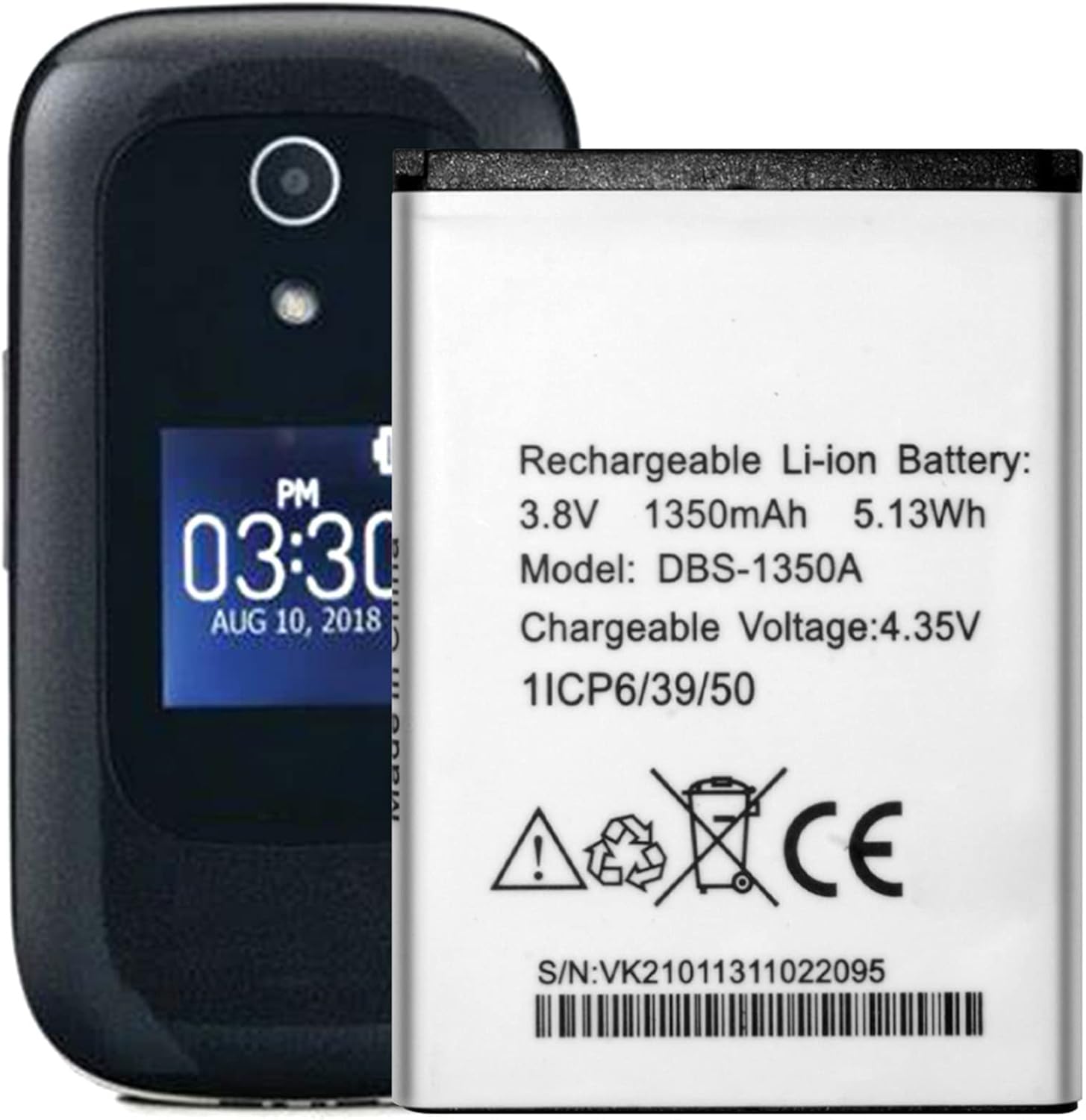 Replacement Battery DBS-1350A for Doro 7050 7060 Consumer Cellular Flip 1350mAh