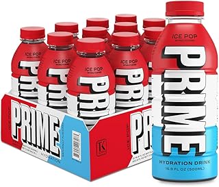 PRIME Hydration ICE POP | Sports Drinks | Electrolyte Enhanced for Ultimate Hydration | 250mg BCAAs | B Vitamins | Antioxidants | 2g Of Sugar | 16.9 Fluid Ounce | 12 Pack