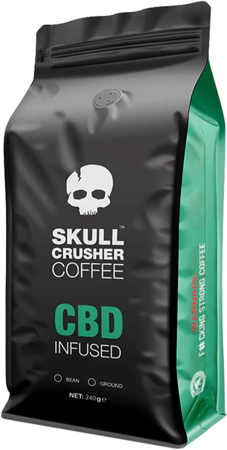 Skull Crusher Infused Ground Coffee 500g | Warning: World's Strongest Coffee | Rainforest Alliance Certified High Caffeine Ground