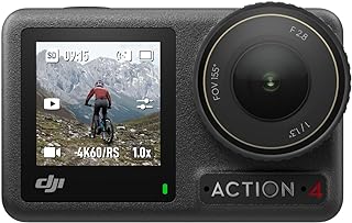 DJI Osmo Action 4 Standard Combo, Action Camera 4K/120fps Waterproof with a 1/1.3-Inch Sensor, Stunning Low-Light Imaging,10-bit & D-Log M Color Performance, Long-Lasting 160 Mins, Outdoor Camera