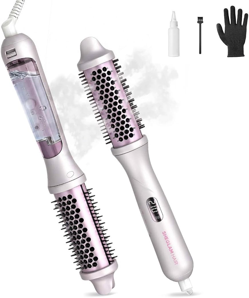 SHEGLAM Steam Thermal Brush, 38 mm Steam Blowout Brush, 4-in-1
