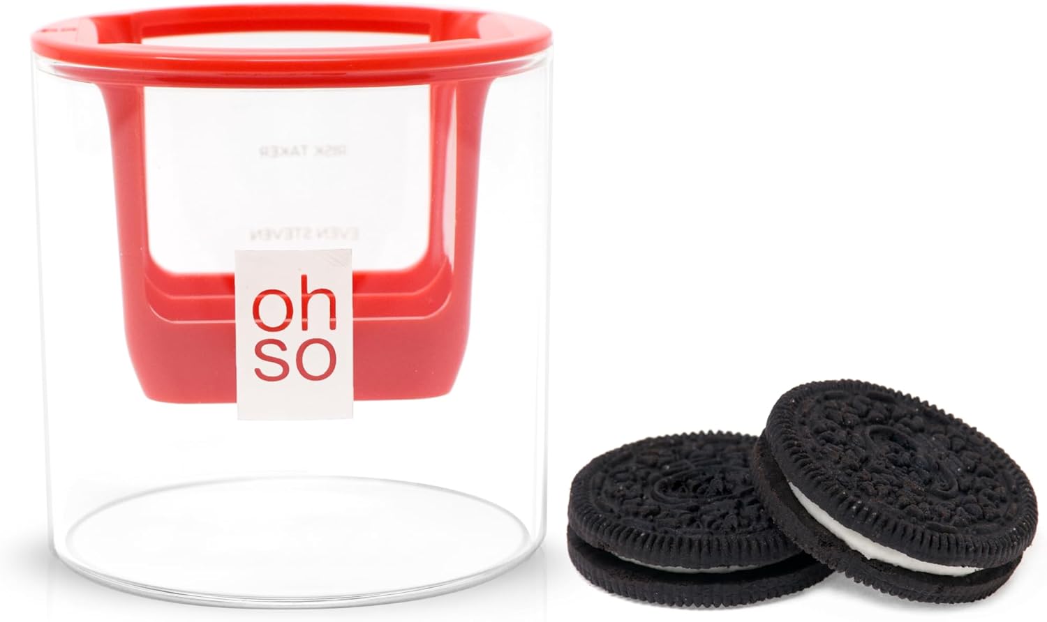 OHSO Little Cookie Dipper - 8 Oz Glass, Oreo Cookies Dunker Funnel, 4 Milk Dipping Levels, Dunk 2 Cookies At Once, Hands-Free Perfect Dip Every Time!