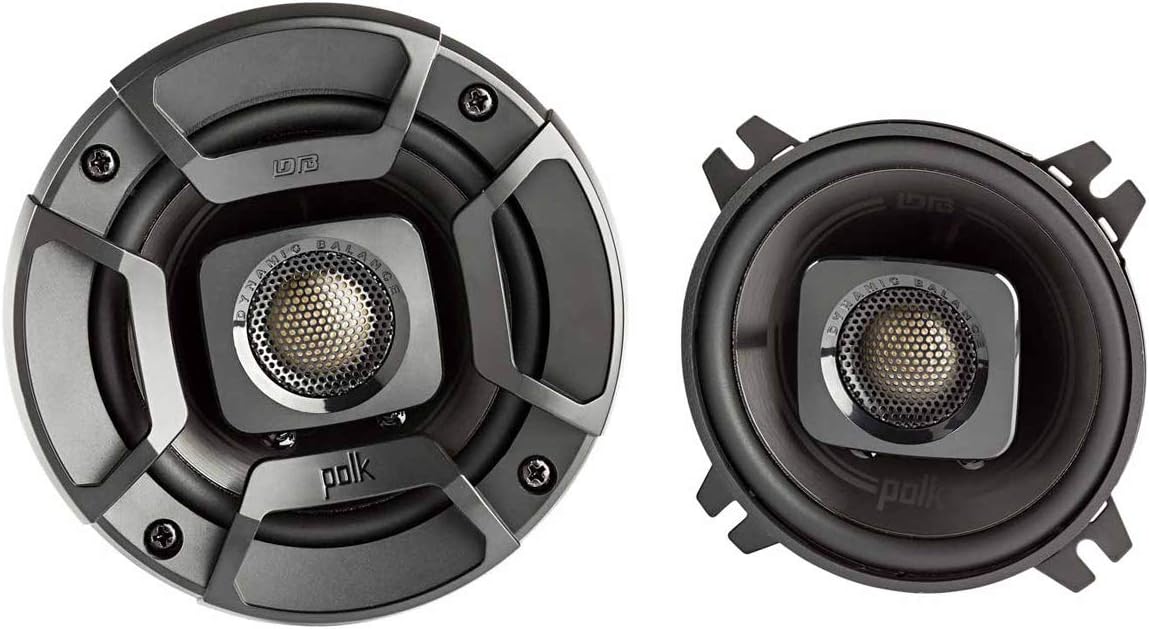 POLK AUDIO DB402 DB+ Series 4" Coaxial Speakers with Marine Certification, Black