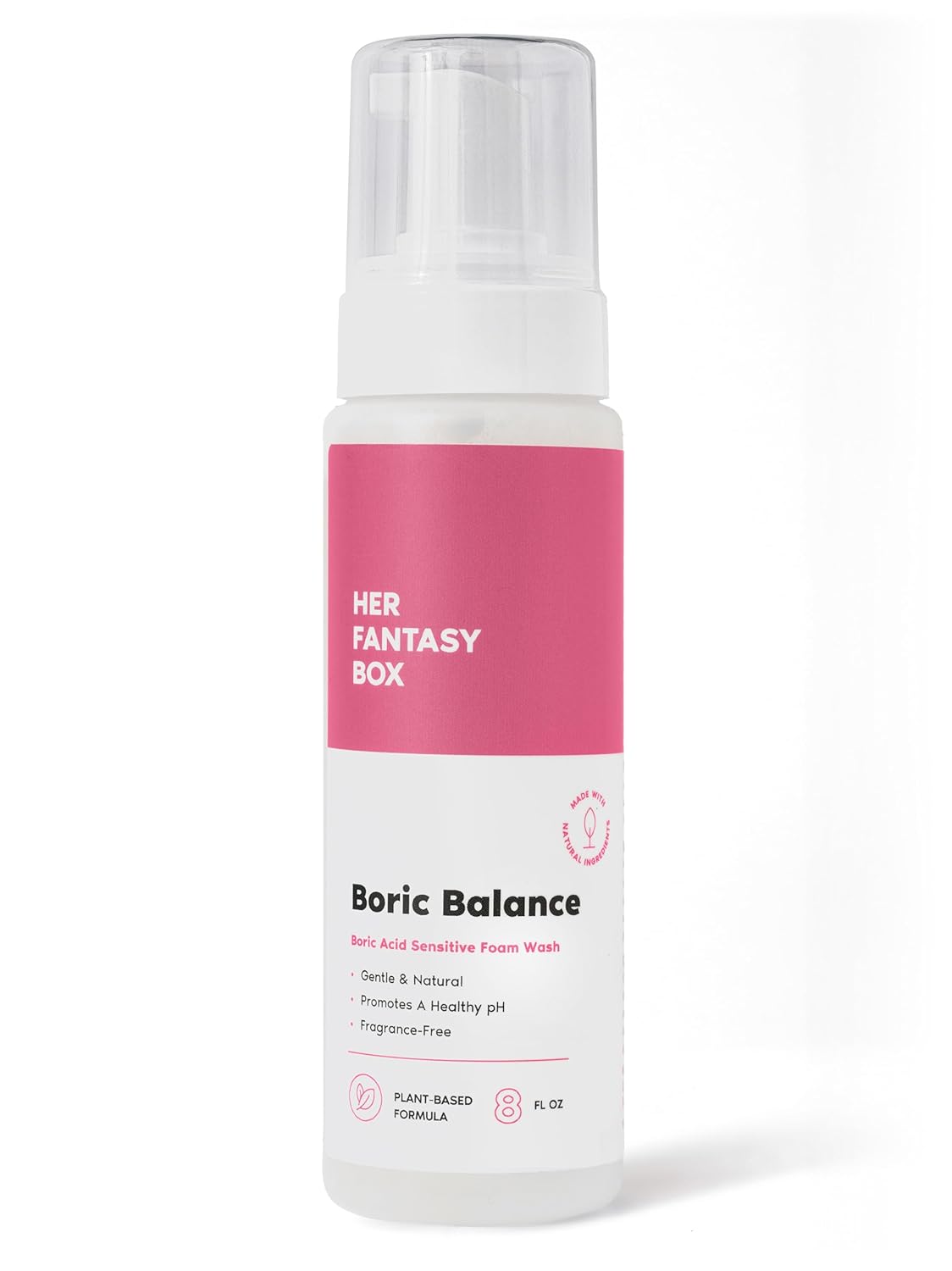 Her Fantasy Box | Boric Balance Yoni Foam Wash - Naturally Safe, pH-Balancing, Gentle Cleansing Formula for Daily Care, Odor Control, and Feminine Hygiene