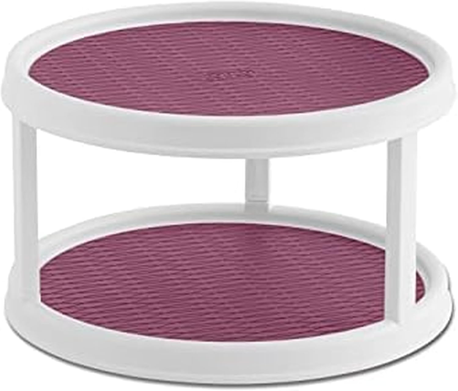 Copco Non-Skid 2 Tier Pantry Cabinet Lazy Susan Turntable, 12-Inch, White/Purple