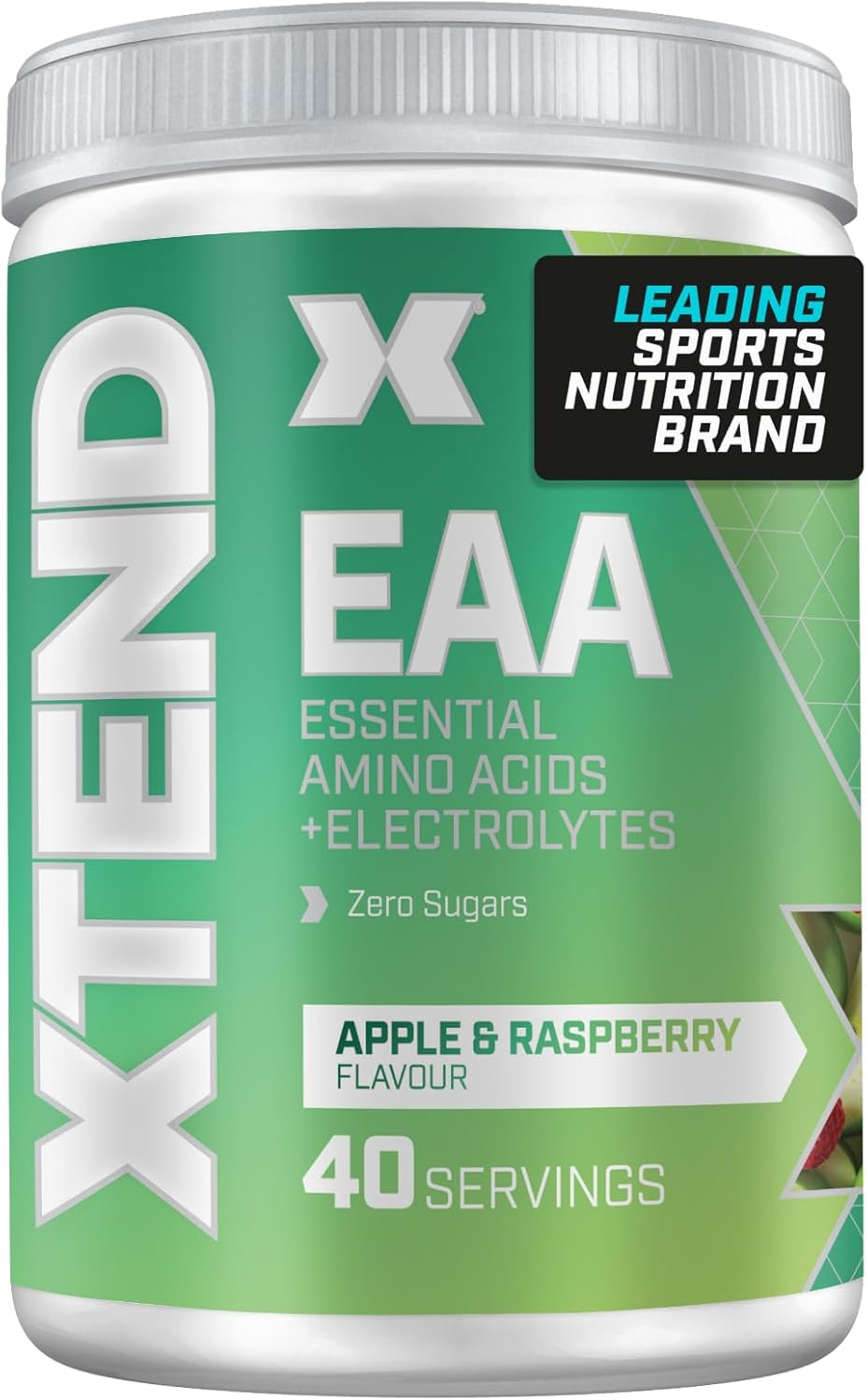 Scivation XTEND EAA Amino Acids Powder|Apple and Raspberry|40 Servings for Hydration and Fitness Performance|9 Essential Amino Acids + Added Electrolytes Recovery Powder to Hydrate, Repair, Recover