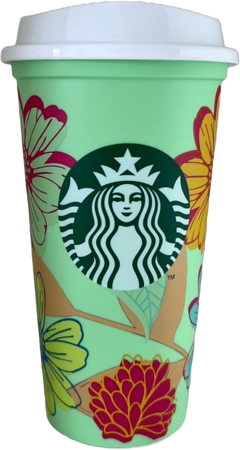 STARBUCKS Reusable Plastic Travel Eco Hot Cup/Mug/Tumbler Summer 2025 Grande Medium, 16oz 473ml