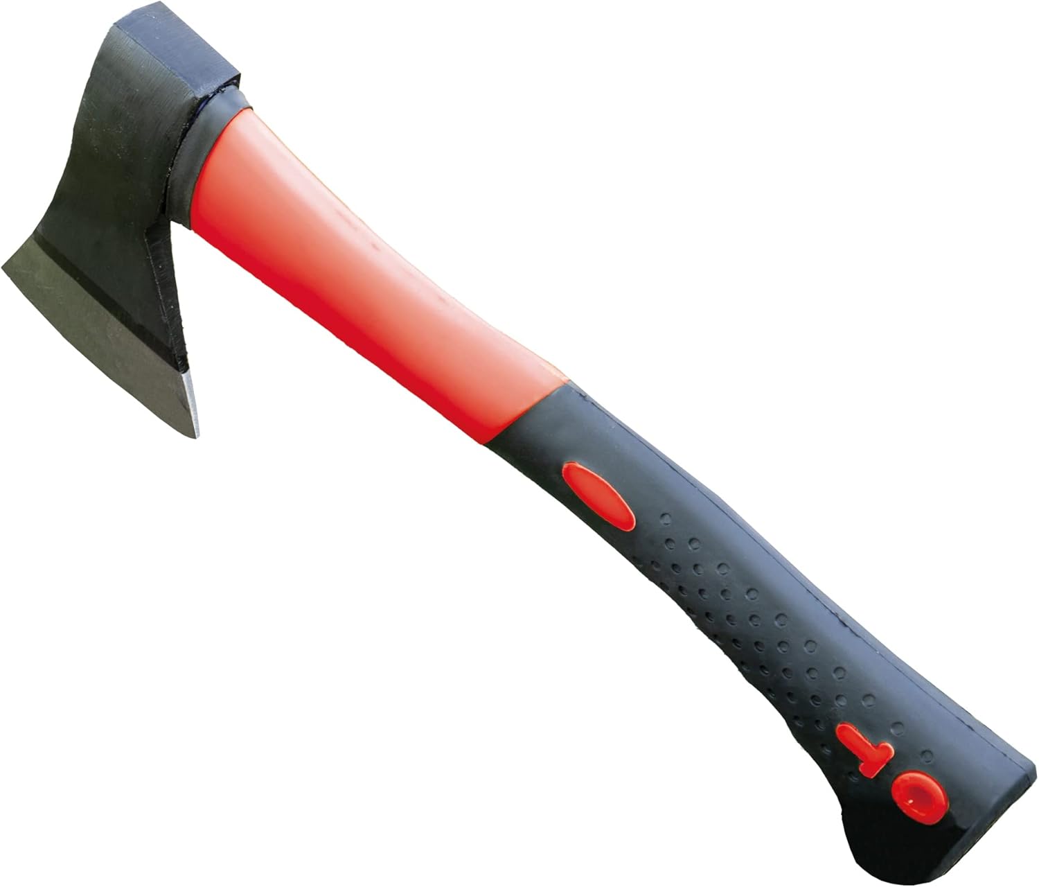 Amig - Small and portable axe | Wood-cutting axe with nylon and rubber handle and steel blade | Lightweight and easy handling garden tools in red-black color | Weight - 500 g.