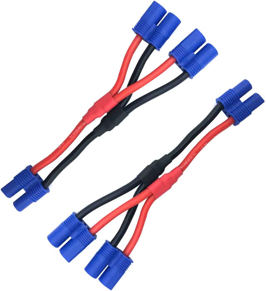 EC2 Plug Parallel Battery Connector Cable EC2 Connector Style Parallel Y Splitterfor Quadcopters Multirotors RC LiPo Battery Male and Female Connectors
