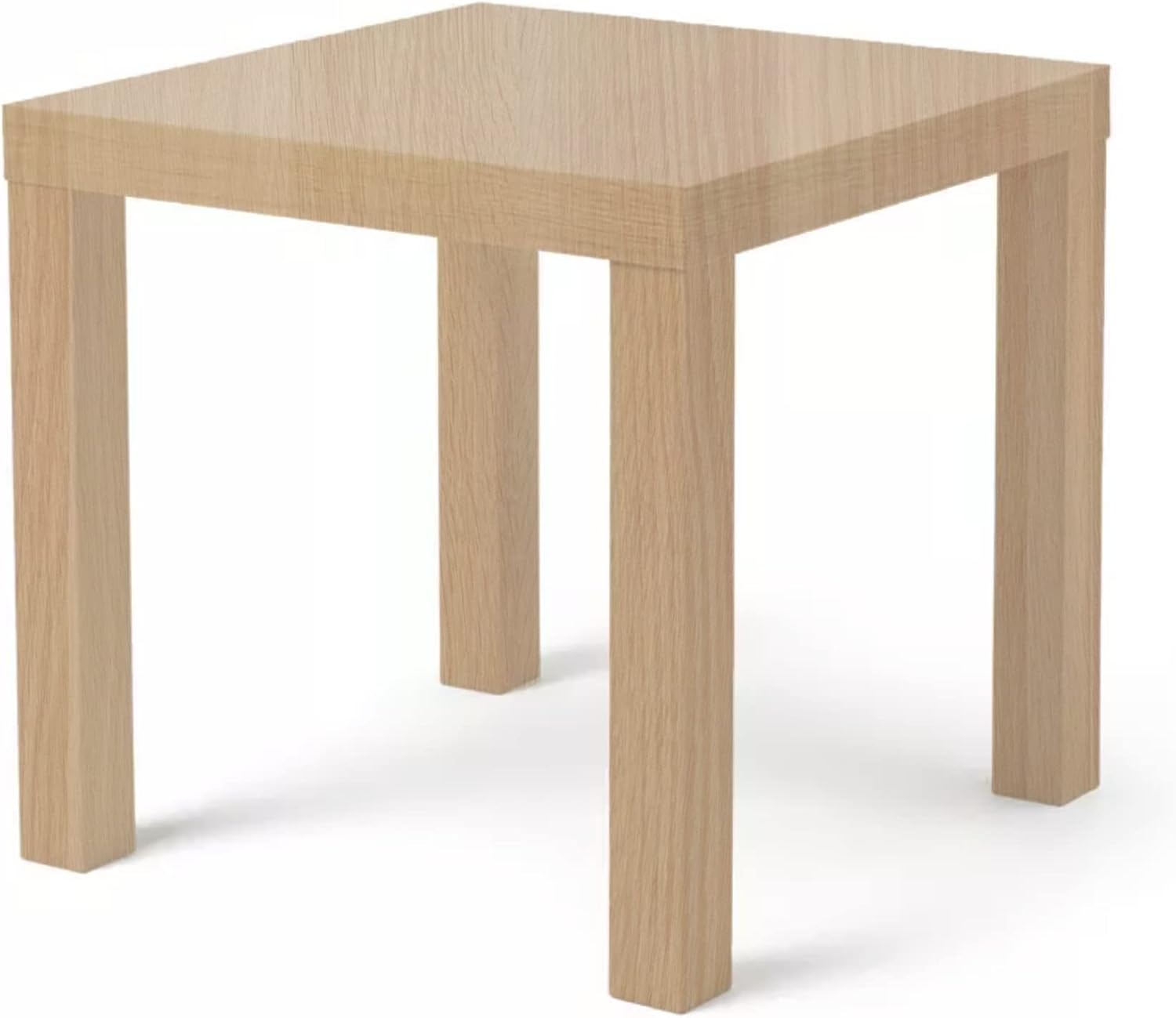 MAC 55 x 55 CM LACK Square Table - Small & Smart Side Table for Home, Office, Bedroom, Living Room, Garden - Stylish White Stained Oak