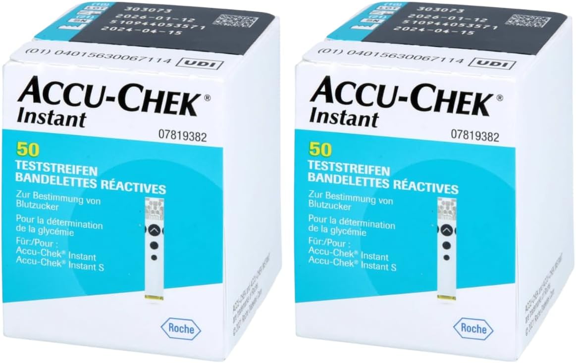 Accu-Chek Instant Blood Glucose Test Strips, 100 Count, for Accurate Monitoring