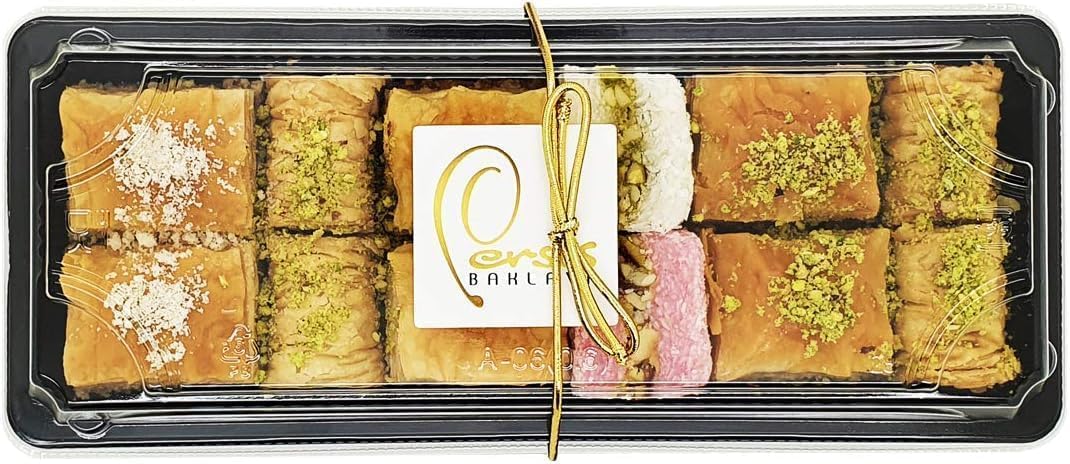 Persis Vegan Baklava & Mediterranean Sweets Gift Box - 250g Handcrafted Baklava - Piece Assortment of Baklawa Pastry (250g)