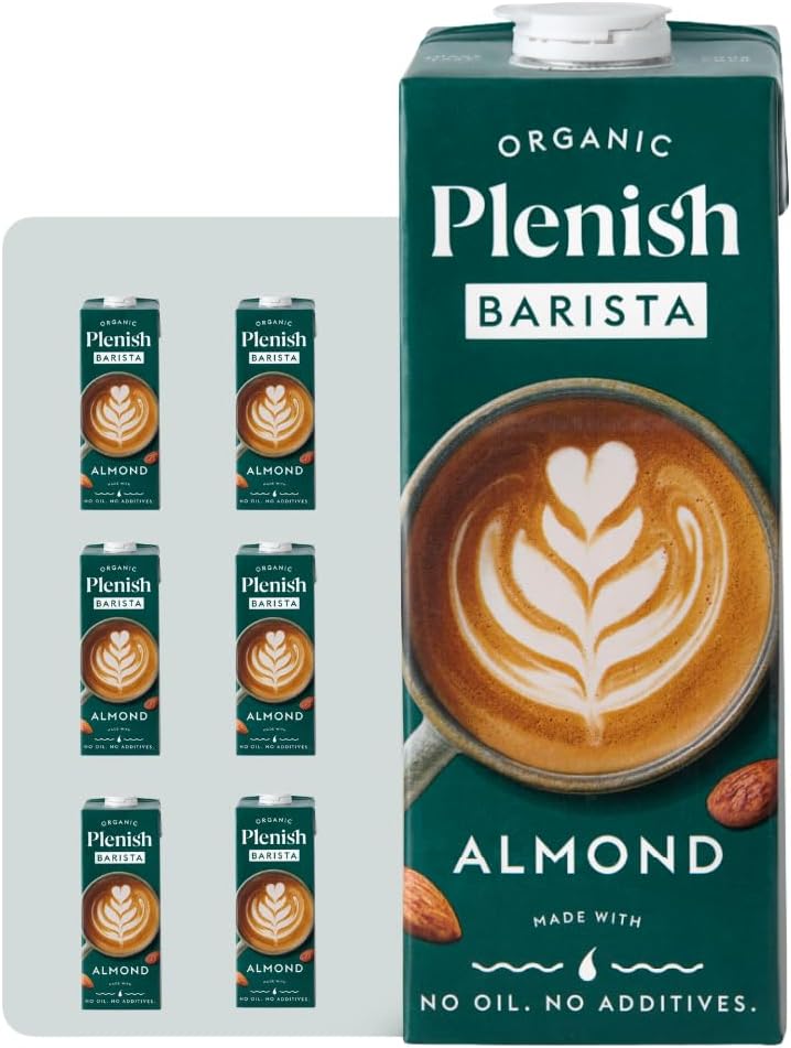 Plenish Barista Organic Almond Drink Long Life, 1L (Pack of 6)