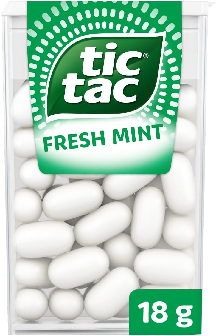 Tic Tac Classic Fresh Mints Sweets, Travel Essentials, Party Bag Fillers, On the Go Refreshment, Bulk Box of 24 x 18g Packs